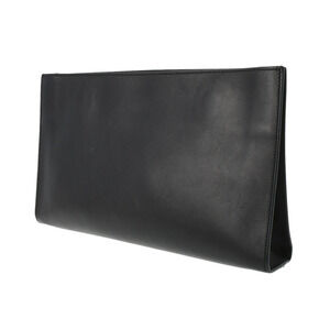 Gucci Clutch Leather Logo Bag Crocodile Black